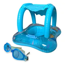 Boia Bote Bebê Fralda Infantil Inflável Proteção Cobertura Cor Azul Foto mini 1