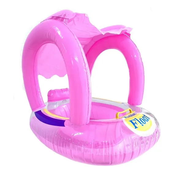 Boia Bote Bebê Fralda Infantil Inflável Proteção Cobertura Cor Rosa Foto 1