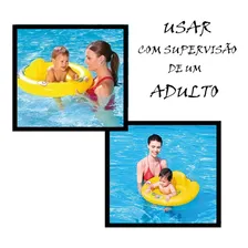 Boia Circular Amarela Com Assento Boia Piscina Boia Infantil Foto mini 3