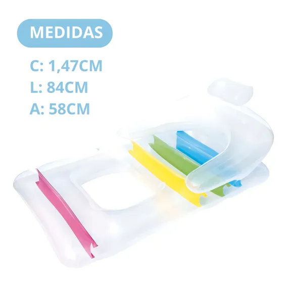 Boia Colchão Inflável Fashion Lounge 1,90m X 71cm - Mor Cor Transparente Foto 1