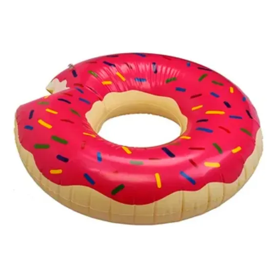 Boia Divertida Donuts Rosquinha Inflável Cintura Rosa Foto 1