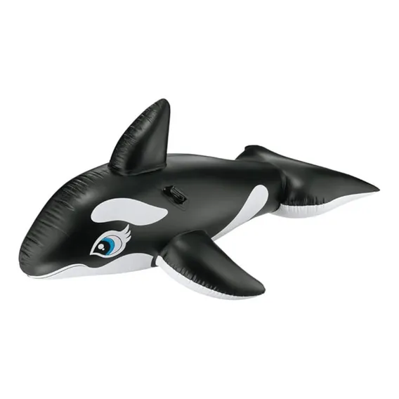 Boia Inflável Baleia Orca Gigante Piscina Praia 190cm Cor Preto Foto 1