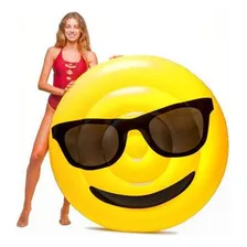 Boia Inflável Emoji Óculos 150cm Floatie King Foto mini 2
