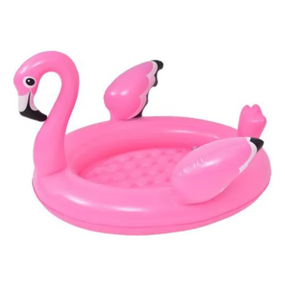 Boia Piscina Flamingo Rosa Infantil Grande 110x104x94cm Foto 1