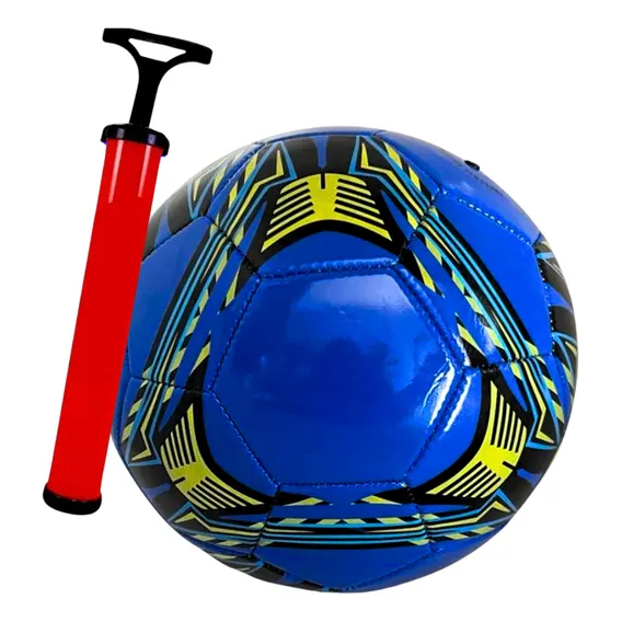 Bola De Futebol C/ Bomba De Encher Bola Para Campo Foto 1