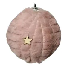 Bola De Natal Rosa Decorada Estrela PelĂșcia 10 Cm 3 Unidades Foto mini 1