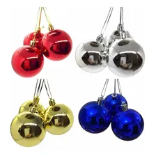 Bola Enfeite Pra Árvore De Natal Pendente 6cm 60mm 30pçs Cor Vermelha Foto mini  2