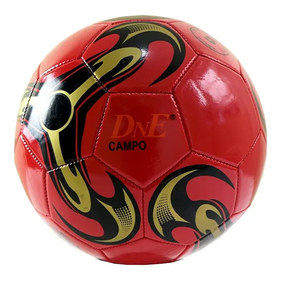 Bola Futebol Campo Tamanho Couro Metalizado Cor Vermelho Foto 1