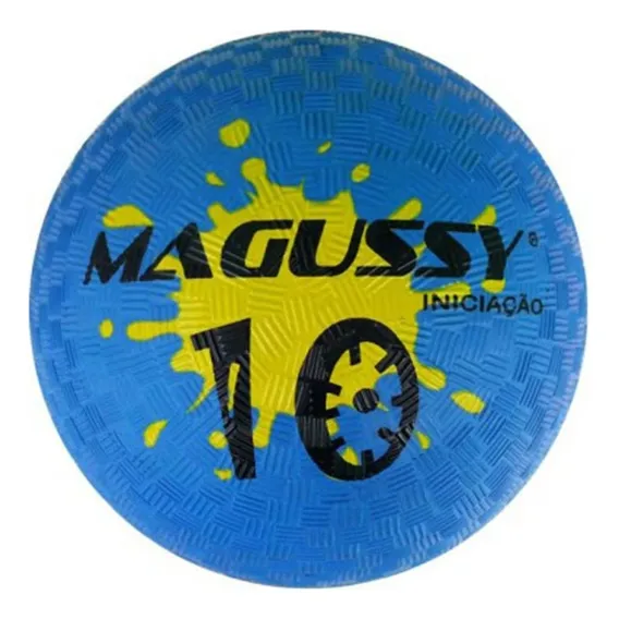 Bola Futebol Queimada Iniciação De Borracha 10 Magussy Cor Azul Foto 1