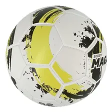 Bola Futebol Society Matrix Magussy Cor Branco/Amarelo/Preto Foto mini 2