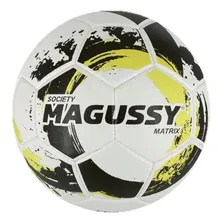 Bola Futebol Society Matrix Magussy Cor Branco/Amarelo/Preto Foto mini 1