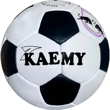 Bola Futsal Adulto Retro Em Couro Legitimo Cor Preto/branco Foto  mini 1