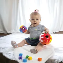 Bola M De Encaixes Brinquedo Educativo Infantil Pedag贸gico Cor Colorido Foto mini 3