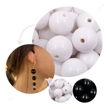 Bola Plástica Leitosa 26mm Artesanato 500g Kit Com 50 Peças Cor 401b - Branco Foto mini 1