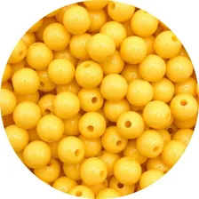 Bola Plástica Leitosa Miçanga 8mm - Amarelo - 2000 Pcs 500g Diâmetro 8 Mm Foto  mini 1