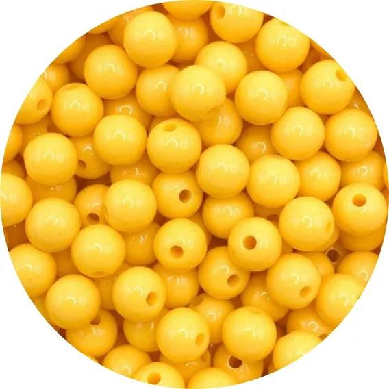 Bola Plástica Leitosa Miçanga 8mm - Amarelo - 2000 Pcs 500g Diâmetro 8 Mm Foto 1