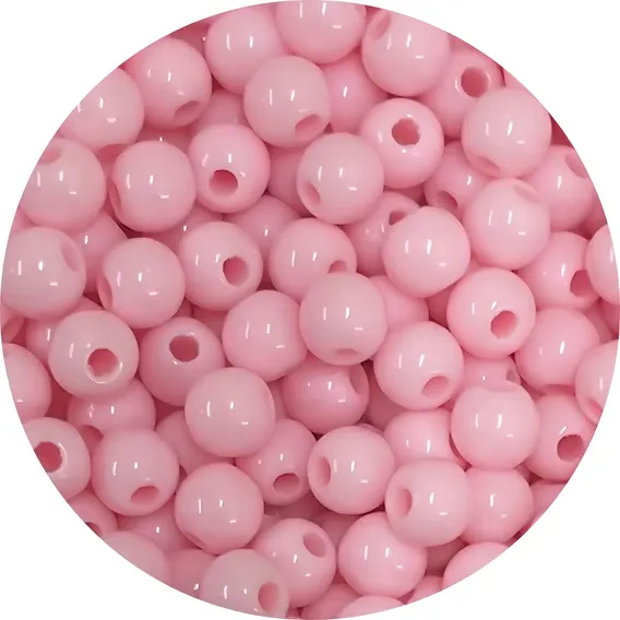 Bola Plástica Leitosa Miçanga 8mm Rosa Claro (2000 Pcs) 500g Cor Rosa-claro Diâmetro 8 Mm Foto 1