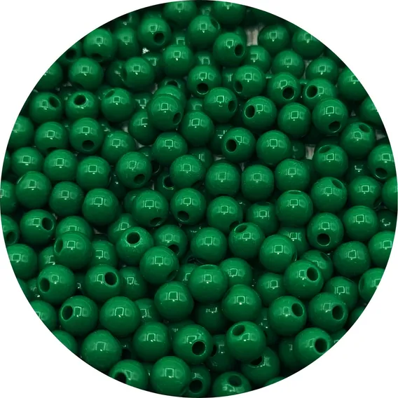 Bola Plástica Leitosa Miçanga 8mm - Verde - (2000 Pcs) 500g Diâmetro 8 Mm Foto 1