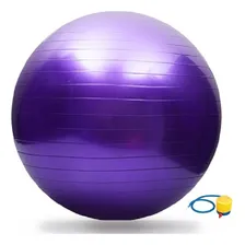 Bola Suíça De Pilates Yoga Exercício Roxa De 55cm + Bomba Foto mini 1