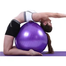 Bola Suiça Pilates Yoga 55cm Fitness Abdominal Com Bomba Cor Cinza Foto mini 4