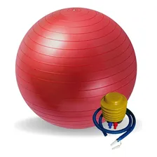Bola Suiça Pilates Yoga Com Bomba Fitness Fisioterapia 55cm Cor Vermelho Foto mini 1