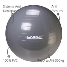 Bola Suíça Premium Para Pilates 85cm Cinza Liveup Sports Foto mini  3