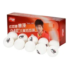 Bola Tenis De Mesa Bolinha Ping Pong Dhs D40+ 3 Estrelas 10u Cor Branco Foto mini 1