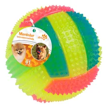 Bolinha Pet Brinquedo Cachorro Bola Com Luz Piscante Apito Cor Colorido Foto  mini 1