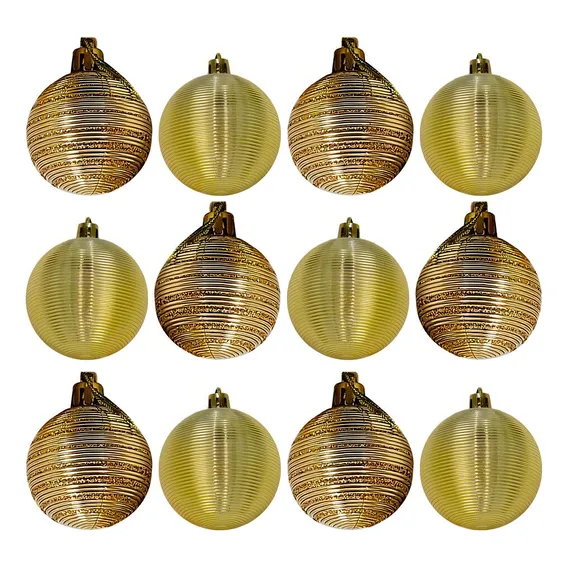 Bolinhas Natal Champagne 4cm 12 Peças Casambiente Foto 1