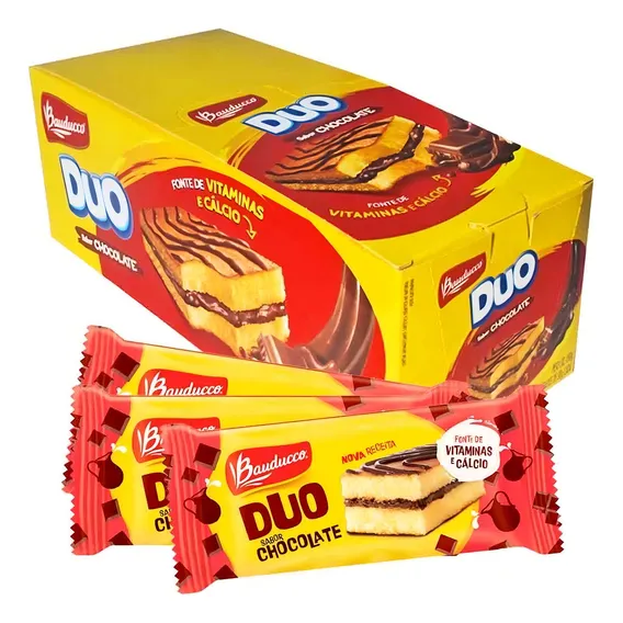 Bolinho Bauducco Duo Chocolate 27g - Caixa C/ 15un Foto 1