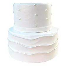 Bolo Fake Casamento / Noivado / Bodas Mod2 Pérolas E Ruflado Foto mini 1