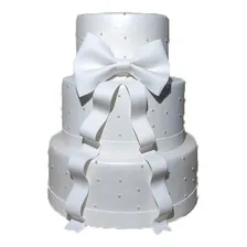Bolo Fake / Falso Casamento / Noivado Branco - Super Luxo Foto  mini 1