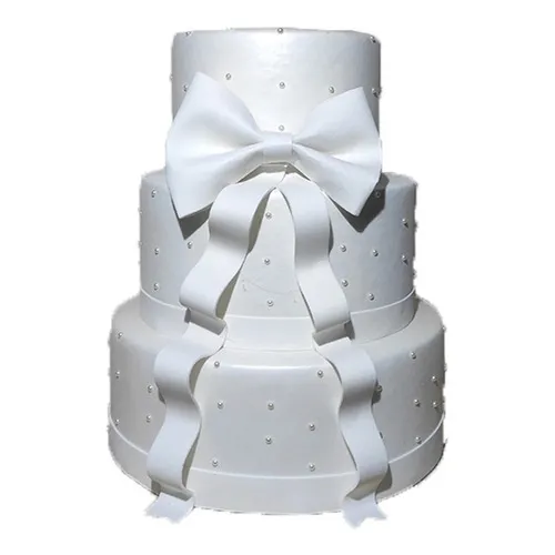 Bolo Fake / Falso Casamento / Noivado Branco - Super Luxo Foto 1