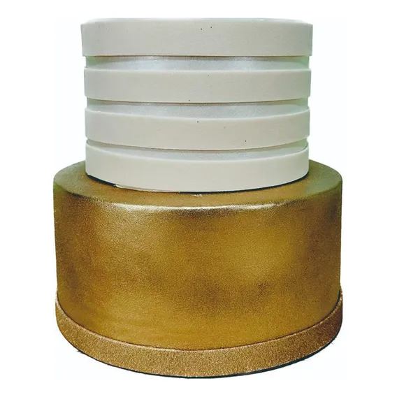 Bolo Fake Maquete Dourado E Bege Candy Luxo Super Foto 1