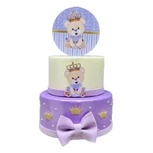Bolo Fake Ursinha Princesa Lilás - Festa Menina De Foto mini 1