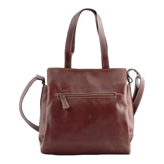 Bolsa 3 DivisÔes Em Couro Casca Foto 1
