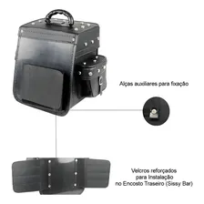 Bolsa Alforge Traseiro Moto Custom Mini 22l Tondin Forza Cor Preto Foto mini  3
