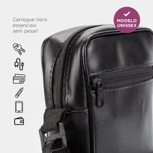 Bolsa Bolsinha Bag Transversal Shoulder Bag Unissex Preta Foto mini 4