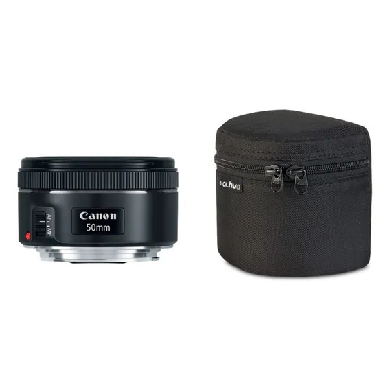 Bolsa Case Estojo Para Objetiva Canon Nikon Sony 50mm Cor Preto Foto 1
