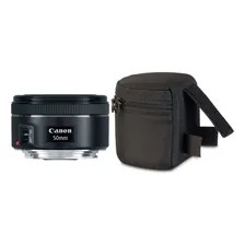 Bolsa Case Estojo Para Objetiva Canon Nikon Sony 50mm Cor Preto Foto mini 2