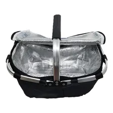 Bolsa Cesta Térmica Piquenique Preta Dobrável Foto mini 3