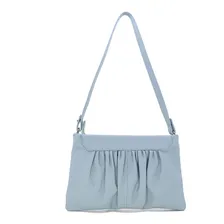Bolsa Clutch Couro Azul Alça RemovĂvel Foto mini 1