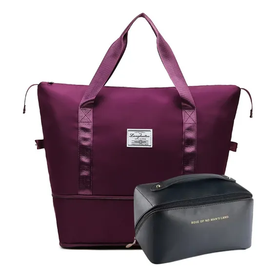 Bolsa De Academia Para Treino Mala Viagem Passeio Dobravel Cor Bordô Liso Foto 1