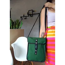 Bolsa De Lona Tiracolor Carteiro Alça Ferramentas Leiturista Cor Verde-escuro Foto mini 3