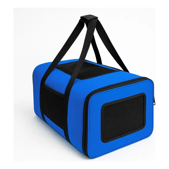 Bolsa De Transporte Flexível Cia Klm Kennel Cor Azul Foto 1