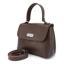 Bolsa Em Couro Legitimo Feminina Pequena Clucth Alça De Mão Cor Café Foto mini  3
