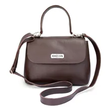 Bolsa Em Couro Legitimo Feminina Pequena Clucth Alça De Mão Cor Café Foto mini  2