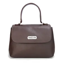 Bolsa Em Couro Legitimo Feminina Pequena Clucth Alça De Mão Cor Café Foto  mini 1