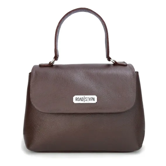 Bolsa Em Couro Legitimo Feminina Pequena Clucth Alça De Mão Cor Café Foto 1