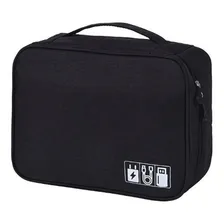 Bolsa Estojo Organizador Cabos Pendrives Fonte Casé Acessór Cor Preto Foto  mini 1